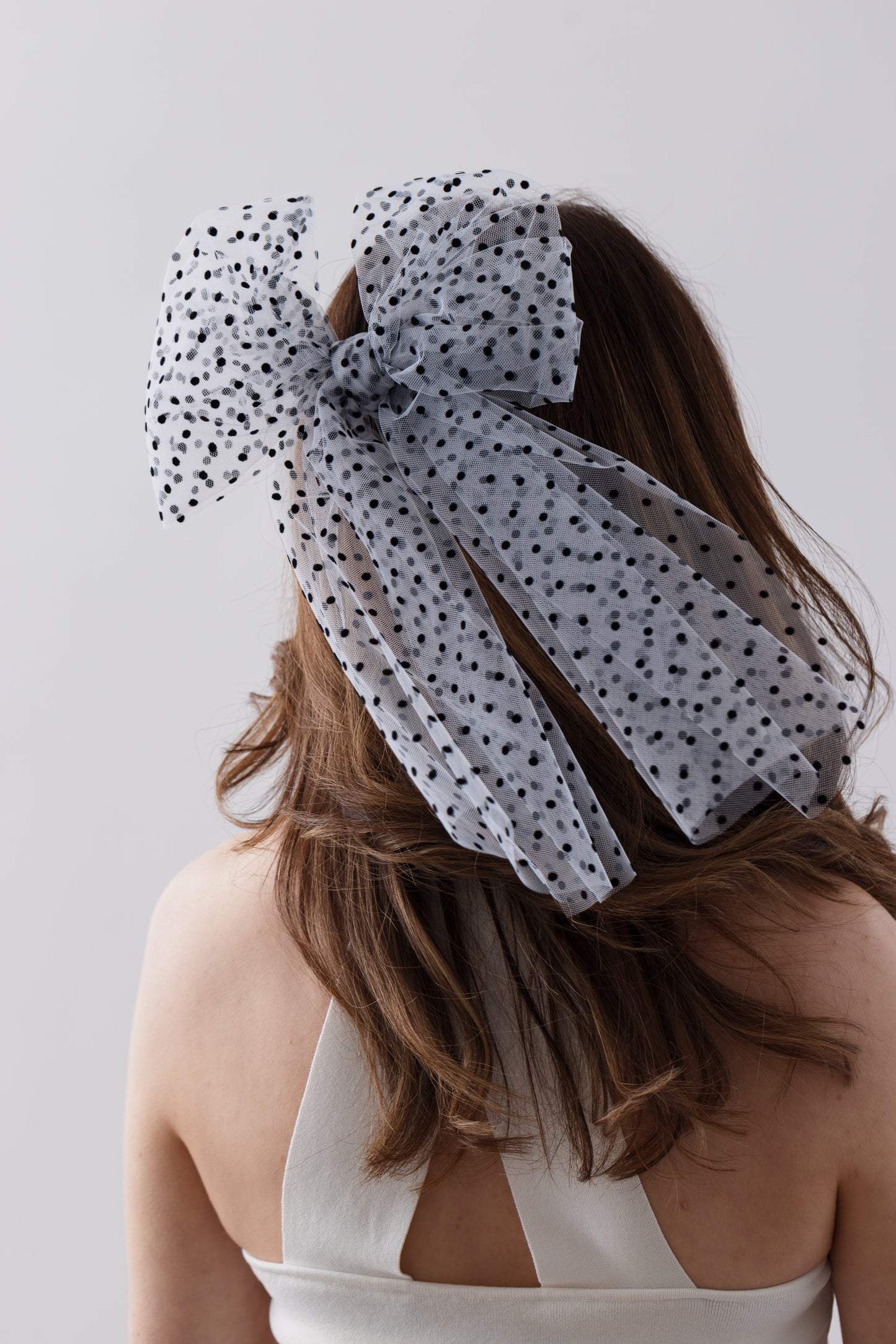 Polka Dot Tulle Bow