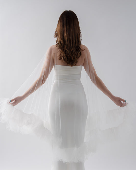 Ruffle Bridal Cape