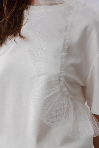 Ruffle Tulle T-Shirt